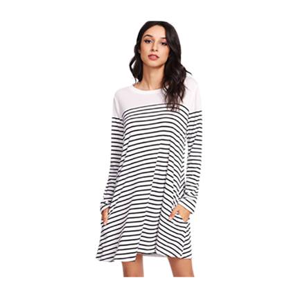 shop online Contrast Striped Tee Dress shop online Contrast Striped Tee Dress