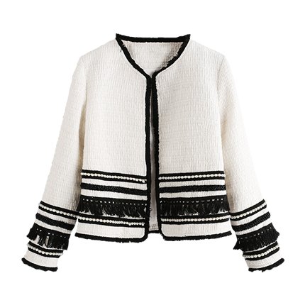 shop Pearl & Fringe Tape Embellished Tweed Blazer online shop Pearl & Fringe Tape Embellished Tweed Blazer online