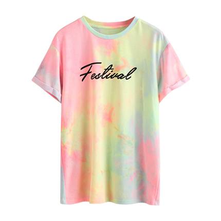 shop online Pastel Tie Dye Cuffed Sleeve Tee shop online Pastel Tie Dye Cuffed Sleeve Tee