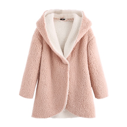 shop online Curved Hem Sherpa Fleece Hoodie Coat shop online Curved Hem Sherpa Fleece Hoodie Coat