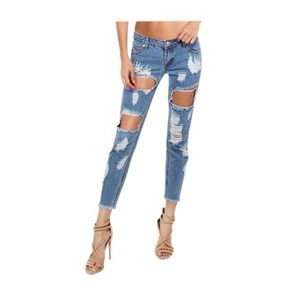 shop online Destroyed Cropped Denim Pants shop online Destroyed Cropped Denim Pants