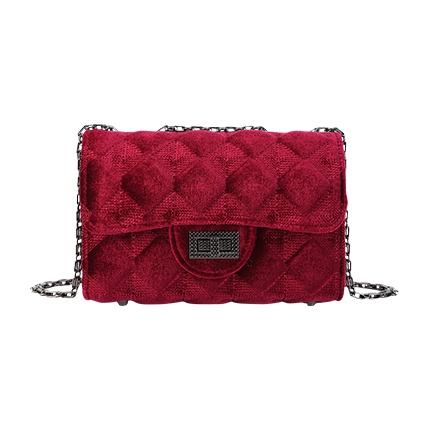 shop online Twist Lock Velvet Chain Crossbody Bag shop online Twist Lock Velvet Chain Crossbody Bag