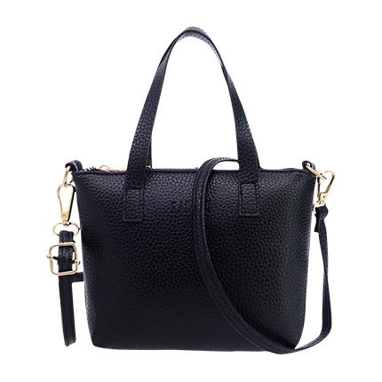 shop Black Pebbled Faux Leather Tote Bag With Strap online shop Black Pebbled Faux Leather Tote Bag With Strap online