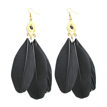 shop online Feather Embellished Drop Earrings shop online Feather Embellished Drop Earrings