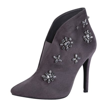 shop Rhinestone Flower Embellished Heeled Boots online shop Rhinestone Flower Embellished Heeled Boots online