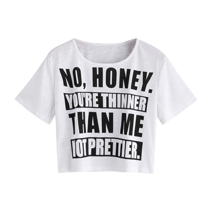 shop online Letter Print Crop Tee shop online Letter Print Crop Tee