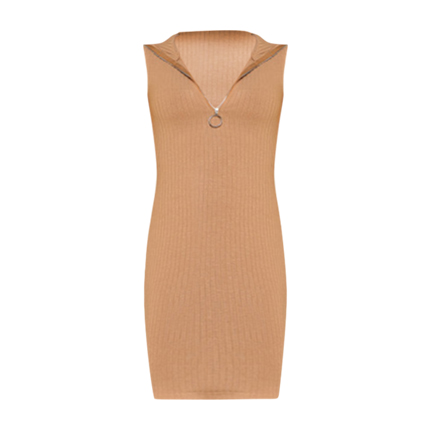 shop online Zip Placket Ribbed Hooded Dress shop online Zip Placket Ribbed Hooded Dress
