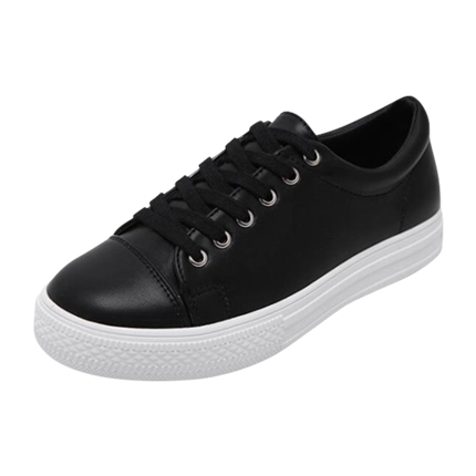 shop online Black Round Toe Lace Up Sneakers shop online Black Round Toe Lace Up Sneakers