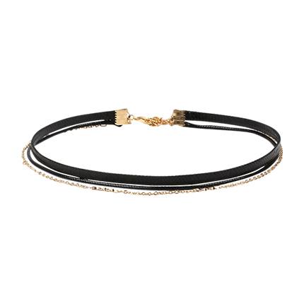shop online PU & Link Design Layered Choker shop online PU & Link Design Layered Choker