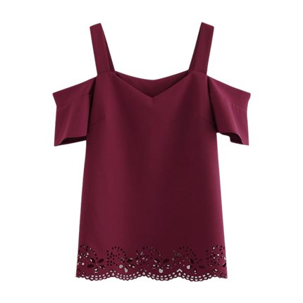 shop Laser Cut Hem Open Shoulder Top online shop Laser Cut Hem Open Shoulder Top online