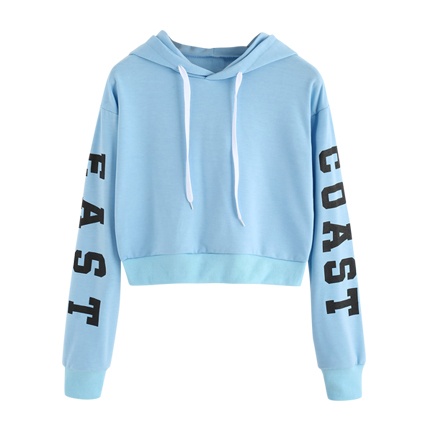 shop Letters Print Crop Hoodie online shop Letters Print Crop Hoodie online