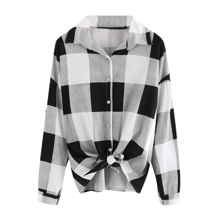 shop online Checked Knot Front Shirt shop online Checked Knot Front Shirt