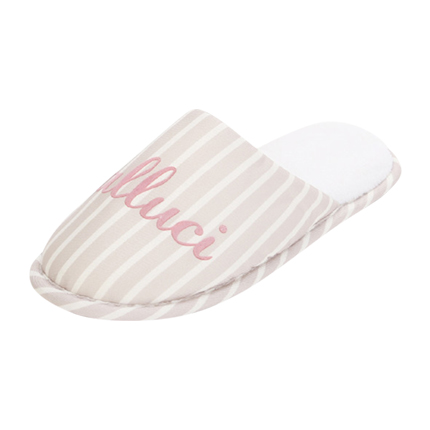 shop Letter Embroidery Striped Flat Slippers online shop Letter Embroidery Striped Flat Slippers online