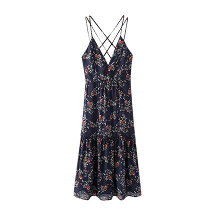 shop online All Over Florals Lattice Back Dress shop online All Over Florals Lattice Back Dress