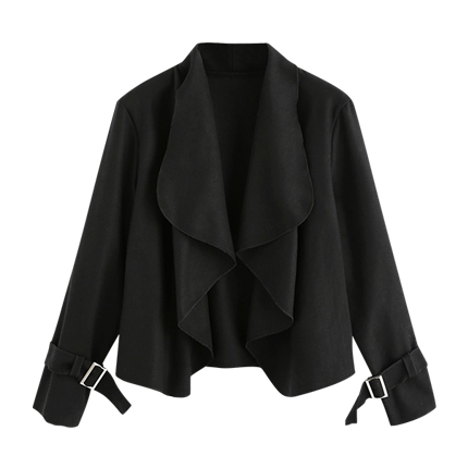 shop online Drape Collar Belted Cuff Blazer shop online Drape Collar Belted Cuff Blazer