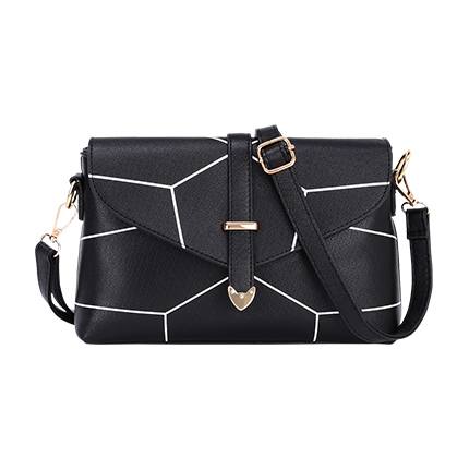 shop Black PU Buckle Print Flap Bag online shop Black PU Buckle Print Flap Bag online