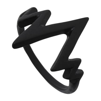 shop online Black Electrocardiogram Shaped Ring shop online Black Electrocardiogram Shaped Ring