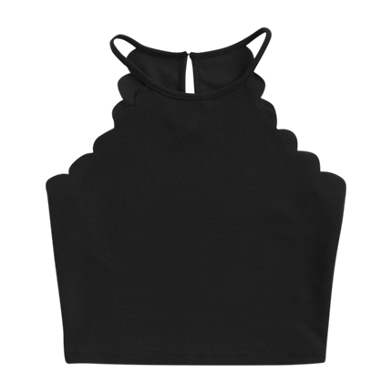 shop online Scallop Trim Halter Top shop online Scallop Trim Halter Top
