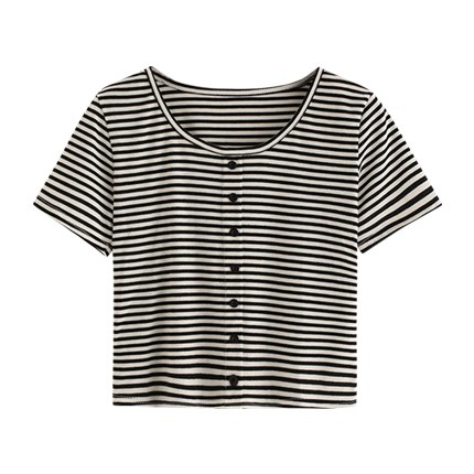 shop online Buttons Striped T-shirt shop online Buttons Striped T-shirt