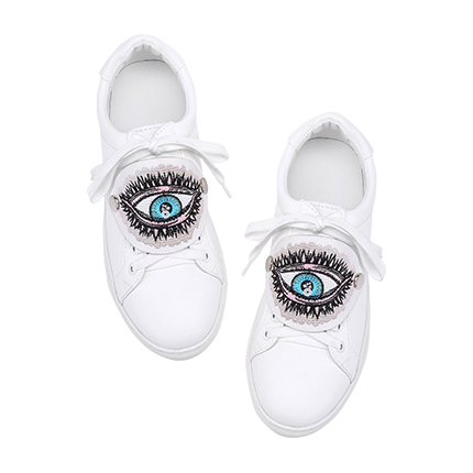shop online Eye Embroidery Lace Up Low Top Sneakers shop online Eye Embroidery Lace Up Low Top Sneakers