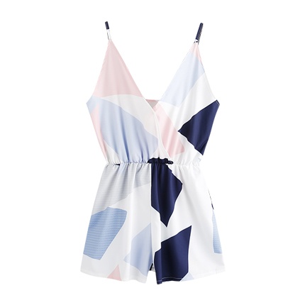 shop Random Geo Print Surplice Neckline Cami Playsuit online shop Random Geo Print Surplice Neckline Cami Playsuit online