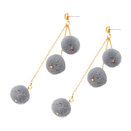 shop online Pom Pom Chain Drop Earrings shop online Pom Pom Chain Drop Earrings