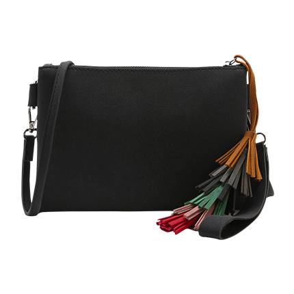 shop online Black Tassel Detail Clutch Bag With Strap shop online Black Tassel Detail Clutch Bag With Strap
