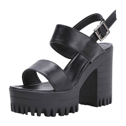 shop online Black Platform Chunky Heeled PU Sandals shop online Black Platform Chunky Heeled PU Sandals