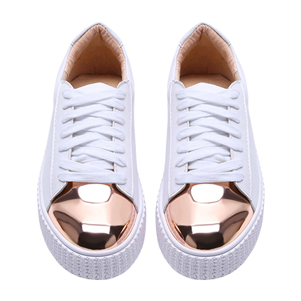 shop online White Contrast Round Toe Rubber Sole Sneakers shop online White Contrast Round Toe Rubber Sole Sneakers