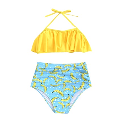 shop online Banana Print Halter Bikini Set shop online Banana Print Halter Bikini Set
