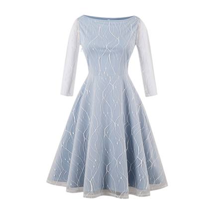 shop online Embroidered Mesh Overlay Circle Dress shop online Embroidered Mesh Overlay Circle Dress
