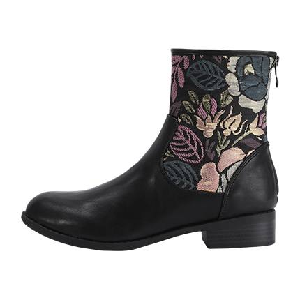 shop Flower Embroidery PU Ankle Boots online shop Flower Embroidery PU Ankle Boots online