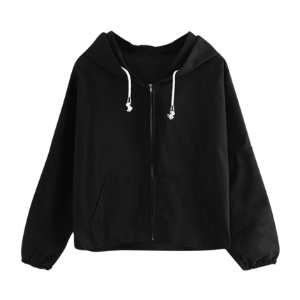 shop Question Mark Print Back Drop Shoulder Hooded Jacket online shop Question Mark Print Back Drop Shoulder Hooded Jacket online