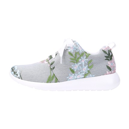 shop Flower Embroidery Lace Up Denim Sneakers online shop Flower Embroidery Lace Up Denim Sneakers online