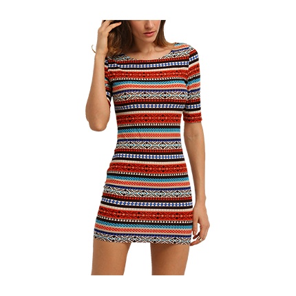 tribal bodycon dress