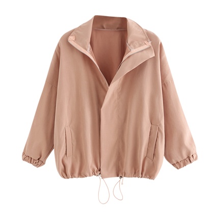 shop Drawstring Hem Zip Up Jacket online shop Drawstring Hem Zip Up Jacket online