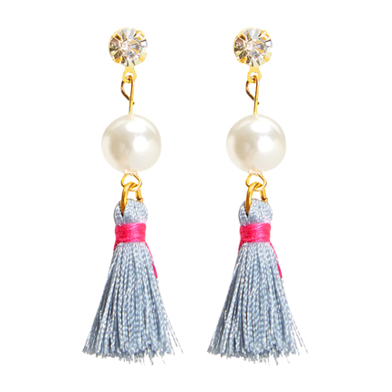 shop online Rhinestone & Faux Pearl Tassel Earrings shop online Rhinestone & Faux Pearl Tassel Earrings