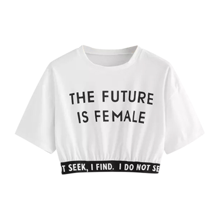 shop online Slogan Print Crop Tee shop online Slogan Print Crop Tee