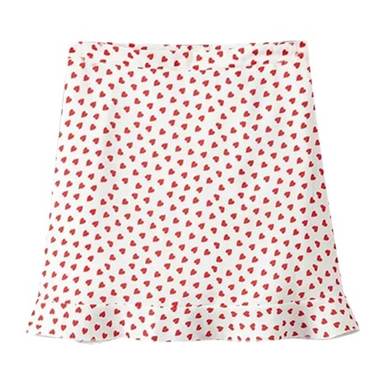 shop Heart Print Ruffle Hem Skirt online shop Heart Print Ruffle Hem Skirt online