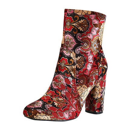 shop online Vintage Inspired Patterned Ankle Booties shop online Vintage Inspired Patterned Ankle Booties