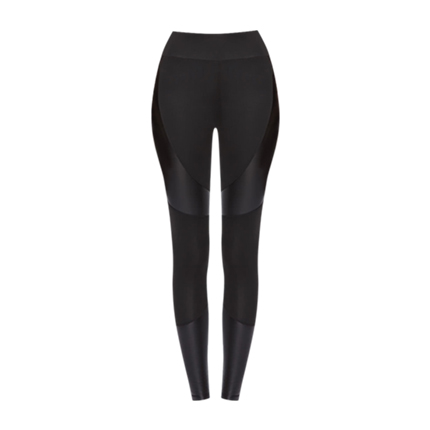 shop online Contrast Pu Cut And Sew Sports Leggings shop online Contrast Pu Cut And Sew Sports Leggings