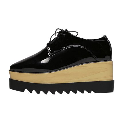 shop online Faux Patent Lace-Up Flatform Oxford Wedges shop online Faux Patent Lace-Up Flatform Oxford Wedges