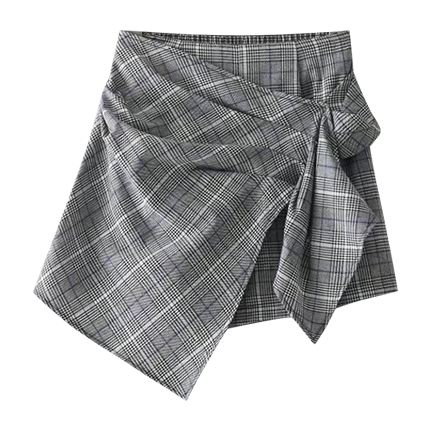 shop Asymmetrical Wrap Plaid Skort online shop Asymmetrical Wrap Plaid Skort online