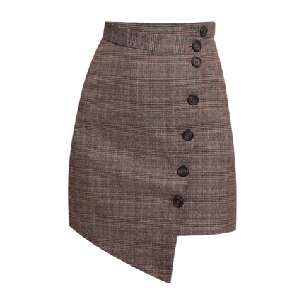 shop online Button Up Asymmetrical Plaid Skirt shop online Button Up Asymmetrical Plaid Skirt