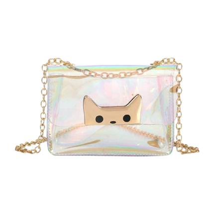 shop online Clear Iridescent Crossbody Chain Bag shop online Clear Iridescent Crossbody Chain Bag