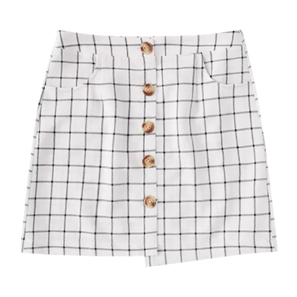 shop Plaid Single Breasted Skirt online shop Plaid Single Breasted Skirt online