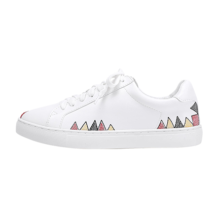 shop online Embroidery Detail Round Toe Lace Up Sneakers shop online Embroidery Detail Round Toe Lace Up Sneakers