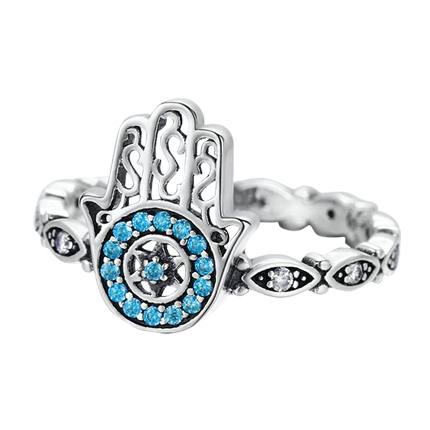 shop Hand Blue CZ Eyes Finger Ring online shop Hand Blue CZ Eyes Finger Ring online