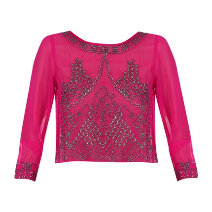 shop Sheer By Nature Embellished Pink Blouse online shop Sheer By Nature Embellished Pink Blouse online