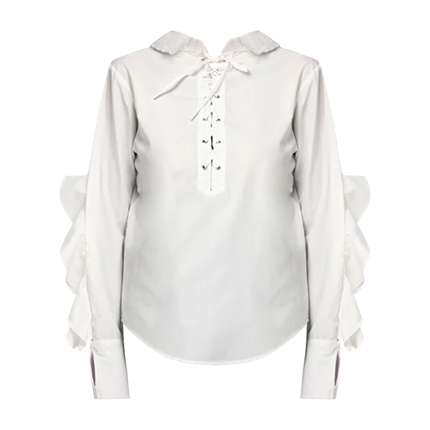shop online Ruffled Full Sleeves White Top shop online Ruffled Full Sleeves White Top